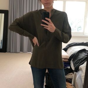 Vince green oversized silk swing blouse